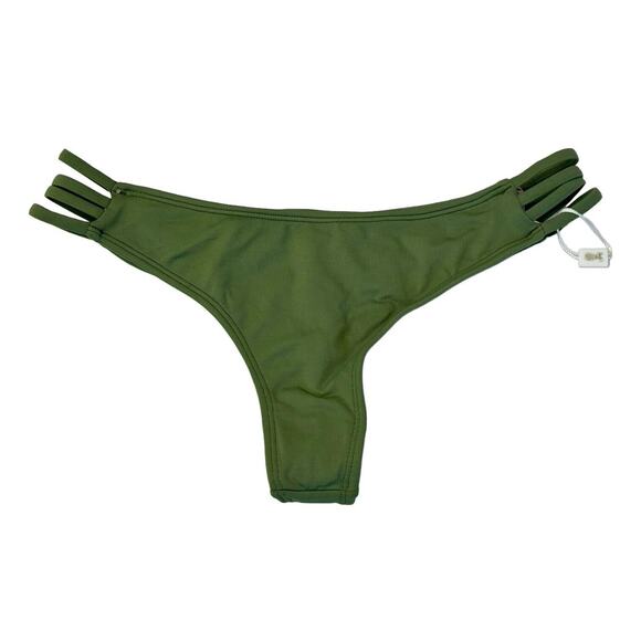 MIDORI BIKINIS Brazilian Swimwear Bottoms Olive Green Tavarua Size XL - Picture 2 of 6